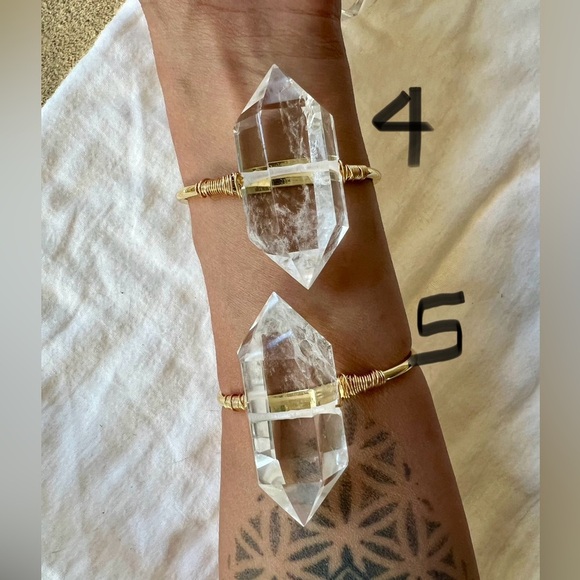 14k Plated Giant DT Quartz Power Crystal Cuff Bracelet - Picture 5 of 8